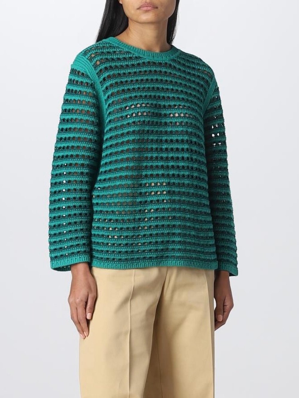 See by Chloe Crochet Knit Crewneck Sweater L